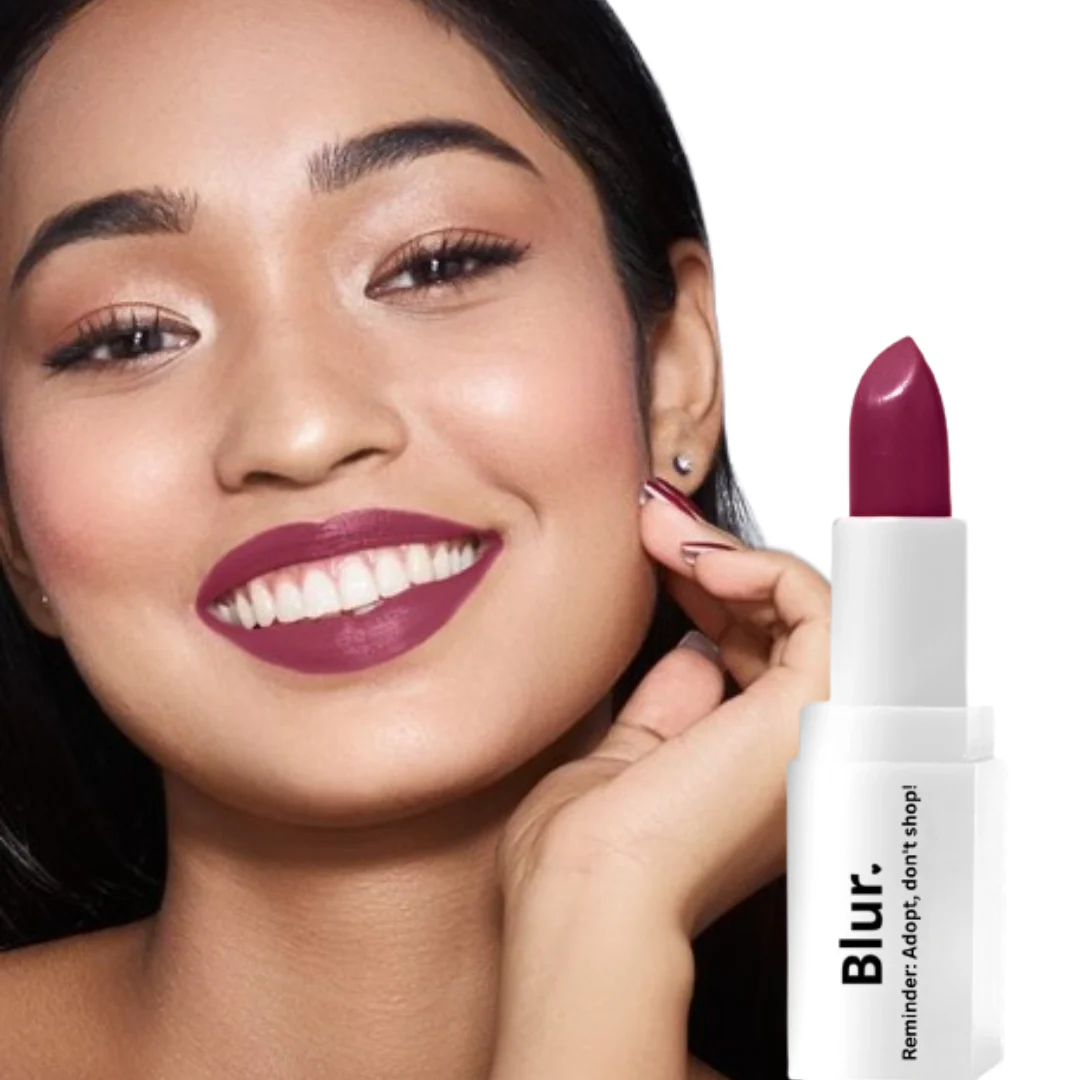 BLURsticks | 3 in 1 Bullets For Lips + Eyes + Cheeks | Reminder: Adopt, Don't Shop! (Plum) - Image 3